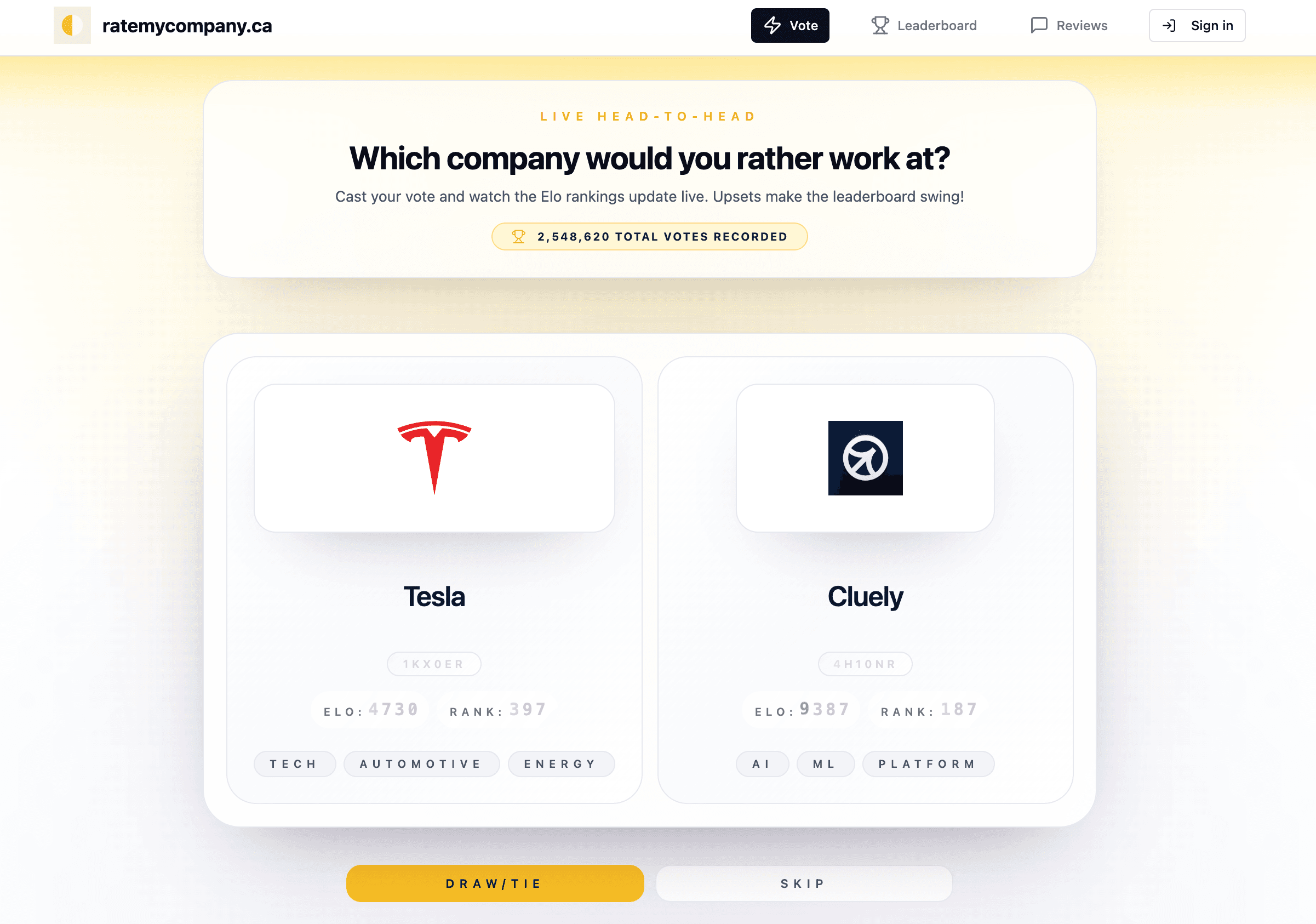 ratemycompany.ca screenshot